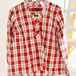 Talbots Plaid Holiday Top NWT